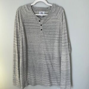 NWT PX Clothing Men's Long-Sleeve Henley in Featherlight Gray
